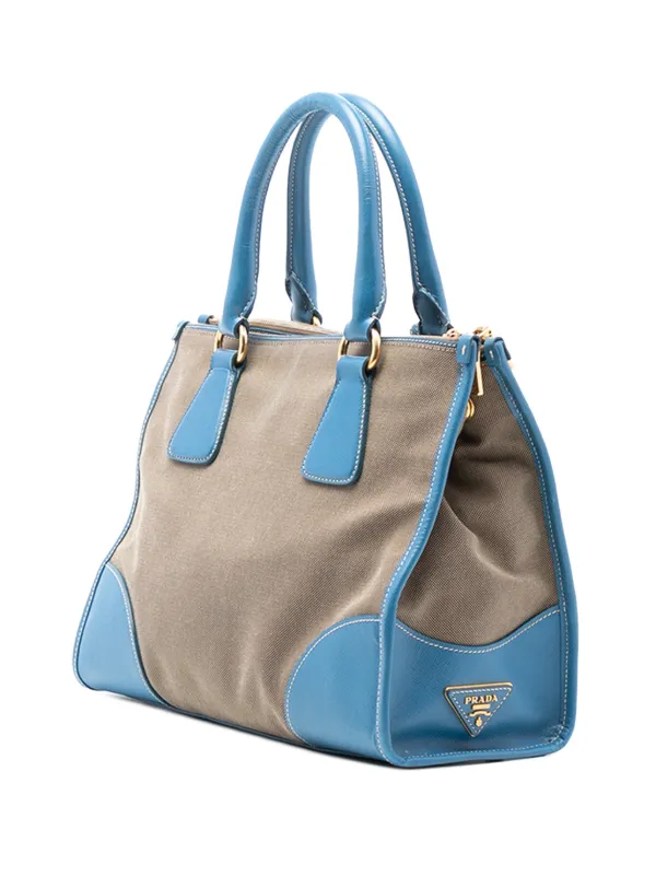Prada Pre-Owned 2010-2025 Saffiano Trimmed Canvas Canapa Logo