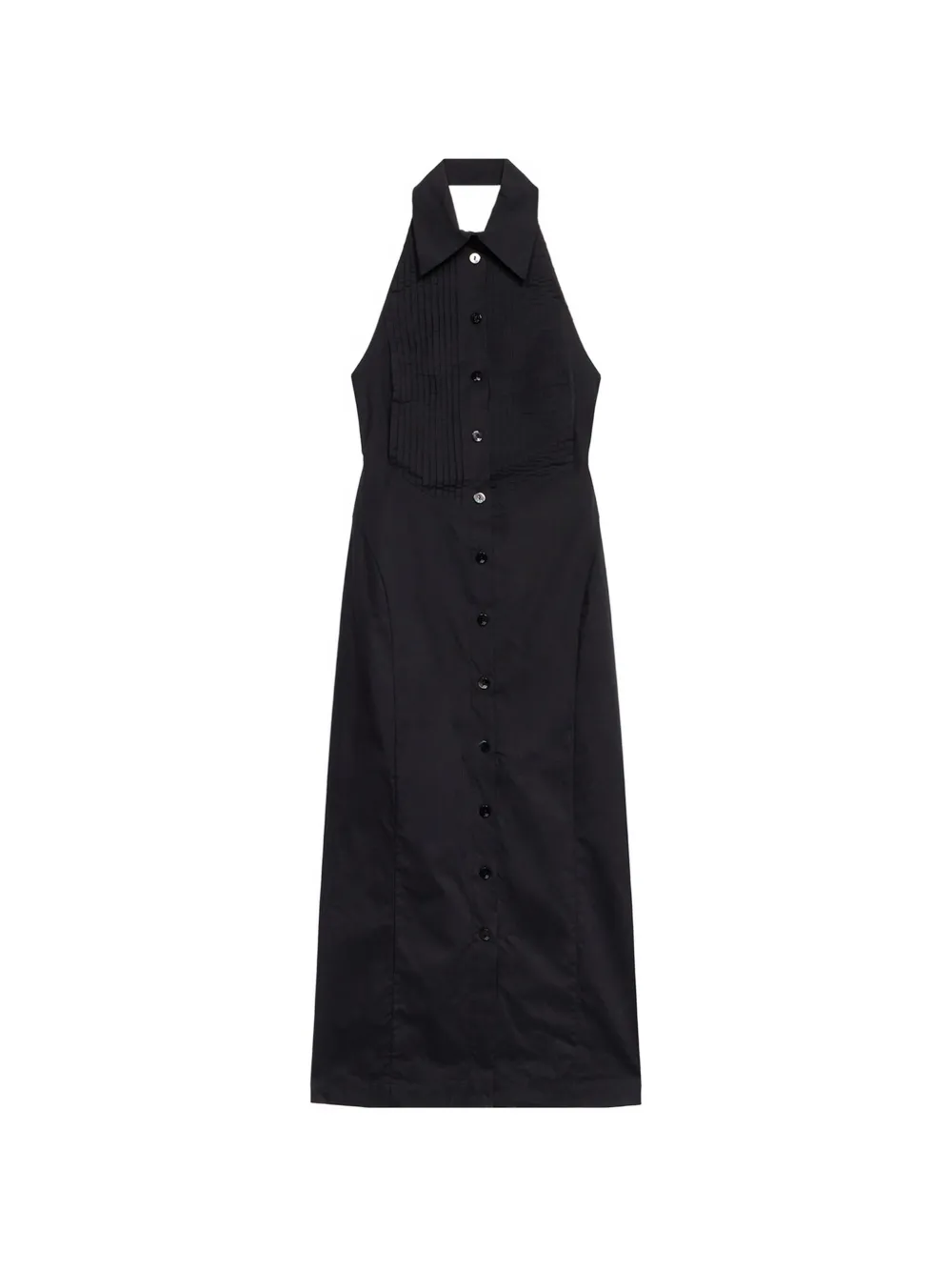 Blumarine plissé button midi dress - Schwarz