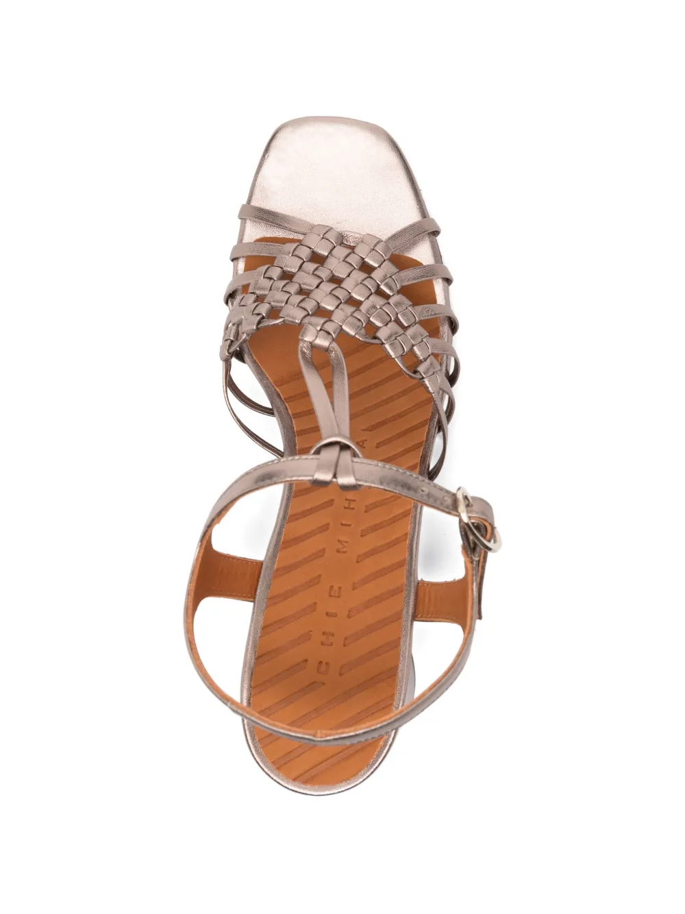 Chie Mihara Rybon woven-strap leather sandals Grijs