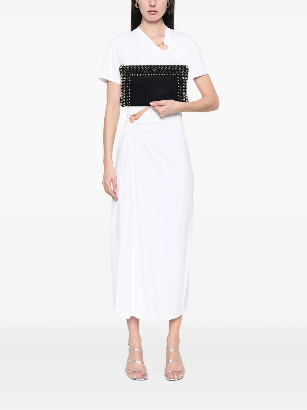 2000-2013 Canvas Canapa Studded Vernice Clutch Bag