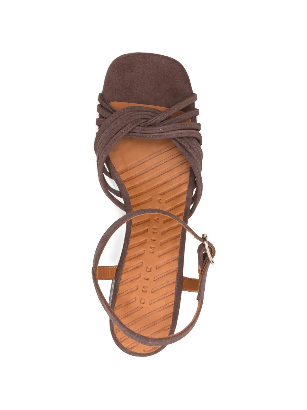 Chie Mihara Leske snakeskin-print-heel sandals Bruin