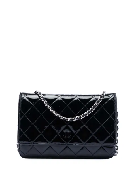 CHANEL Pre-Owned 2012-2013 CC Quilted Patent Wallet On Chain crossbody bag