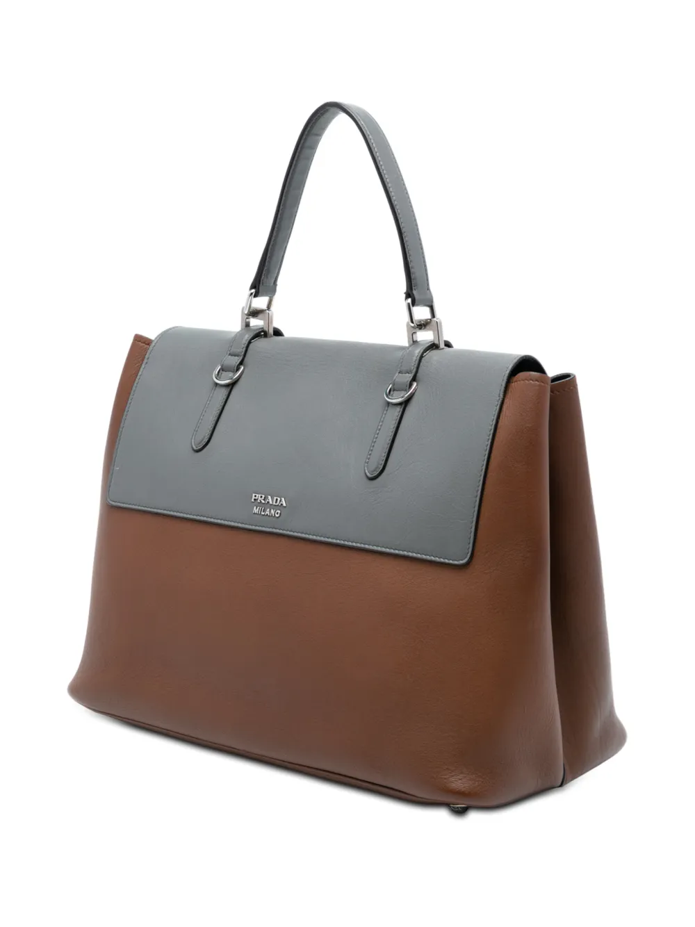 2010-2025 Large Bicolor City Calf Double Flap Satchel