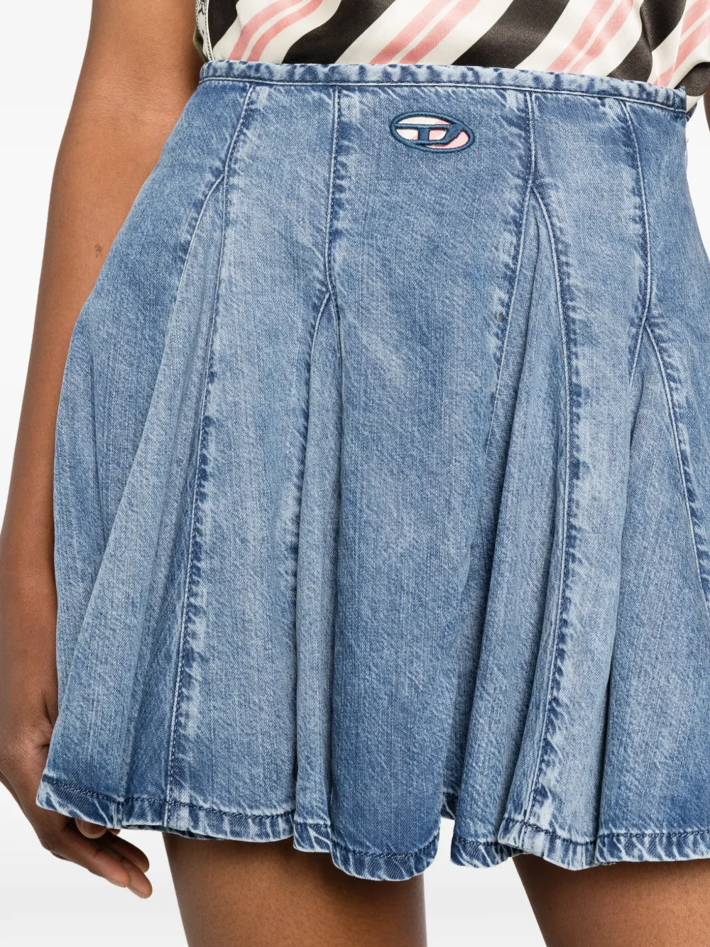 Diesel Plooirok met logopatch Blauw