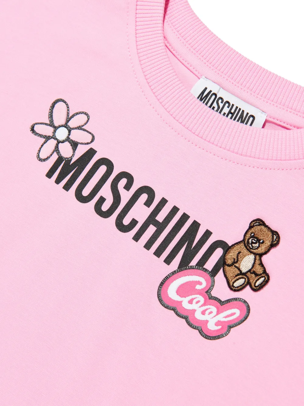 Moschino Kids Shortsset met ruchemouwen Roze