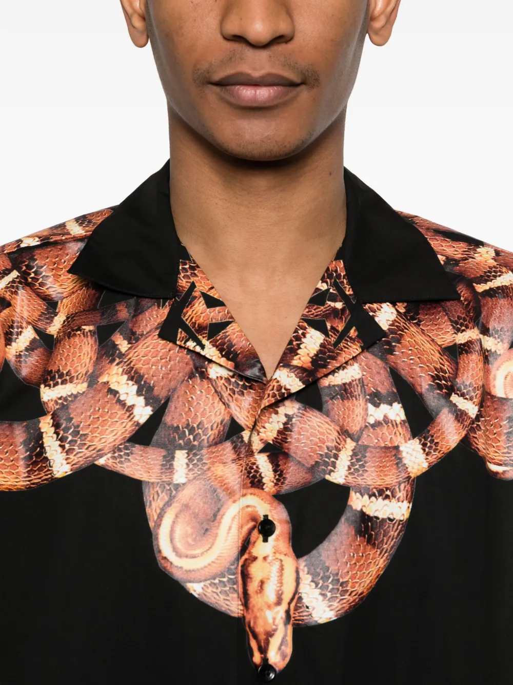COUNTY OF MILAN Overhemd met slangenprint Zwart