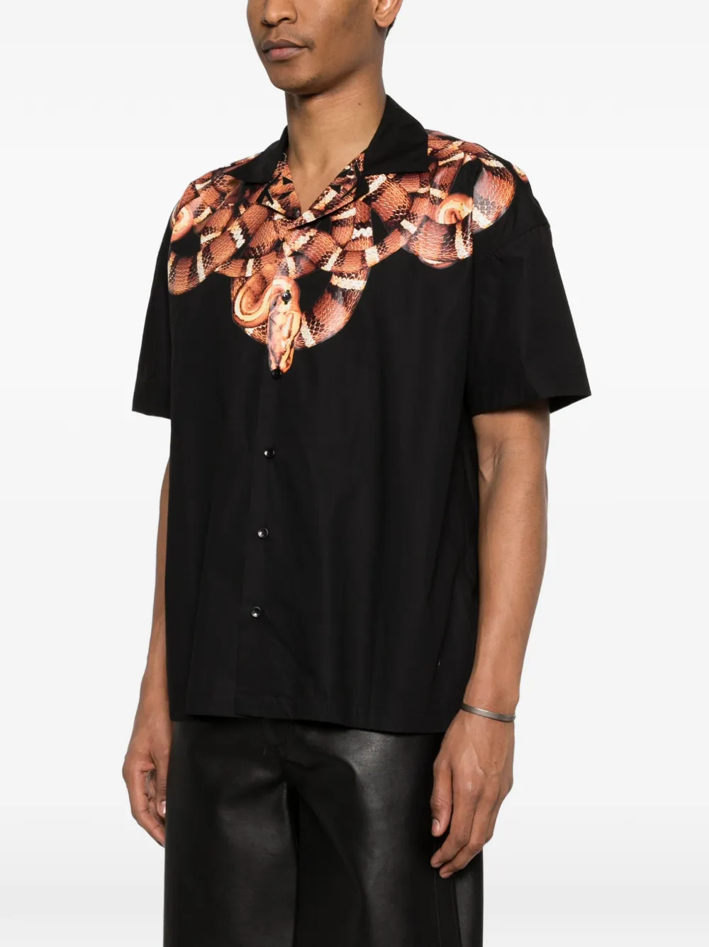COUNTY OF MILAN Overhemd met slangenprint Zwart