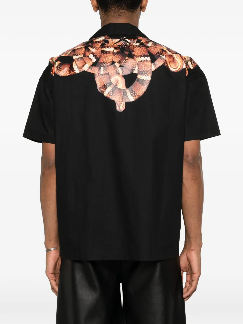 COUNTY OF MILAN Overhemd met slangenprint Zwart