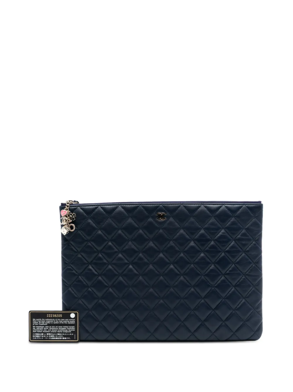 2016-2017 Large Quilted Lambskin Casino Charms O Case Clutch Bag