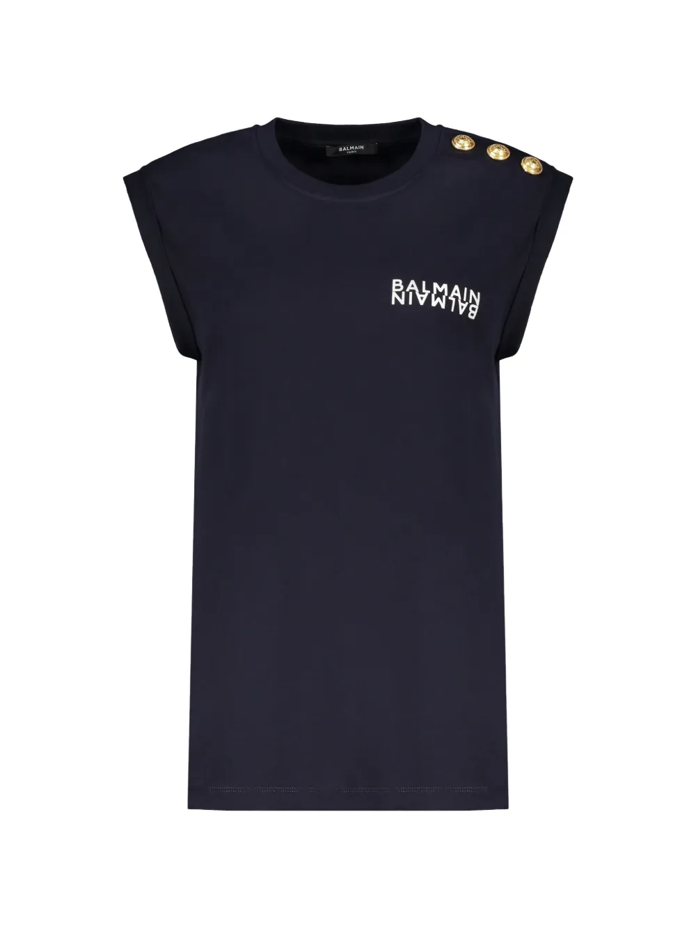 Balmain cotton logo T-shirt - Blu