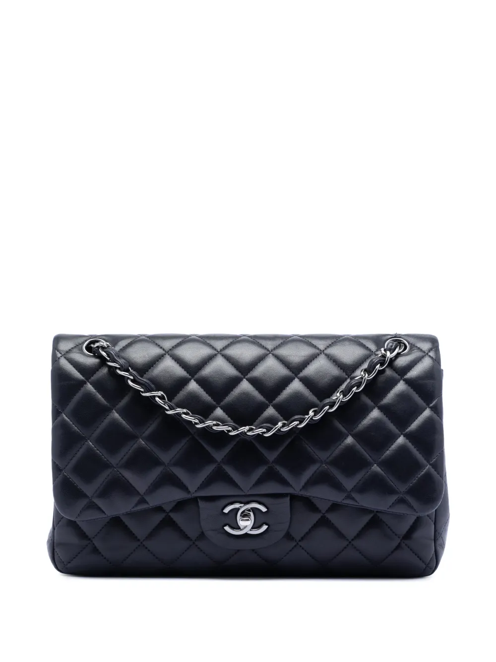 CHANEL Pre-Owned 2016-2017 Jumbo Classic Lambskin Double Flap shoulder bag - Nero