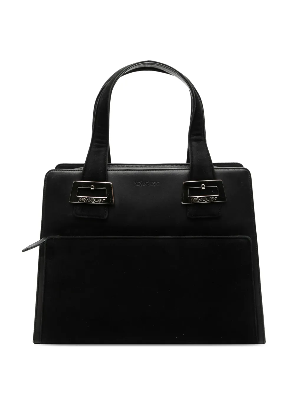 Saint Laurent Pre-Owned 2000-2012 Leather and Tribute Suede Top Handle Bag handbag - Nero