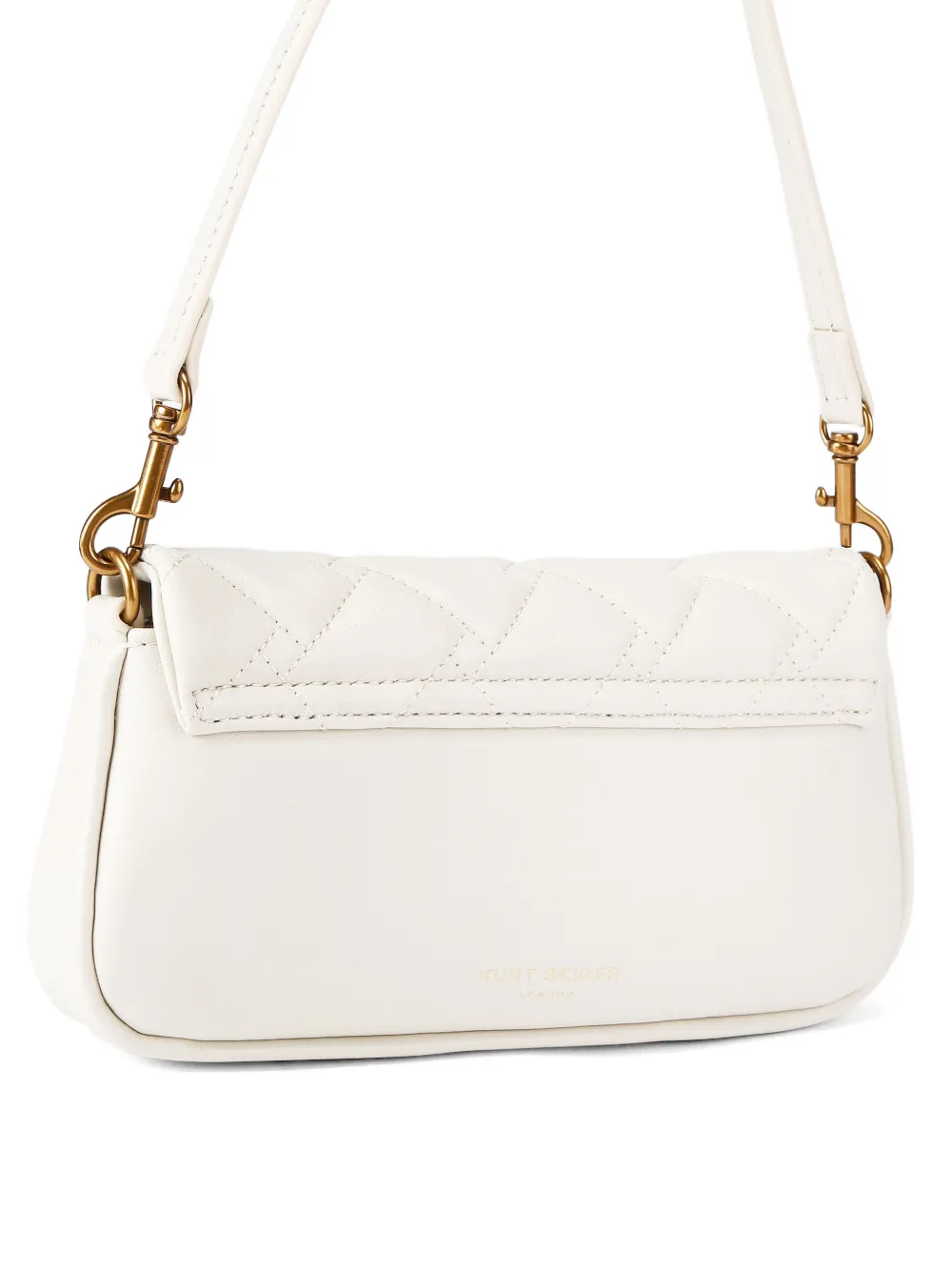  Kurt Geiger London Pickle Quilted Eagle-head Clutch Bag - White 