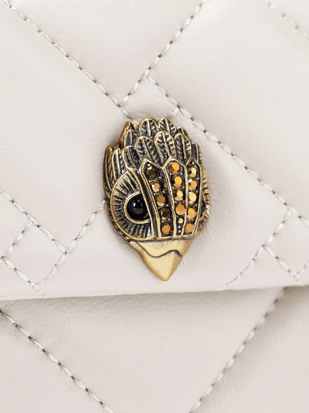  Kurt Geiger London Pickle Quilted Eagle-head Clutch Bag - White 