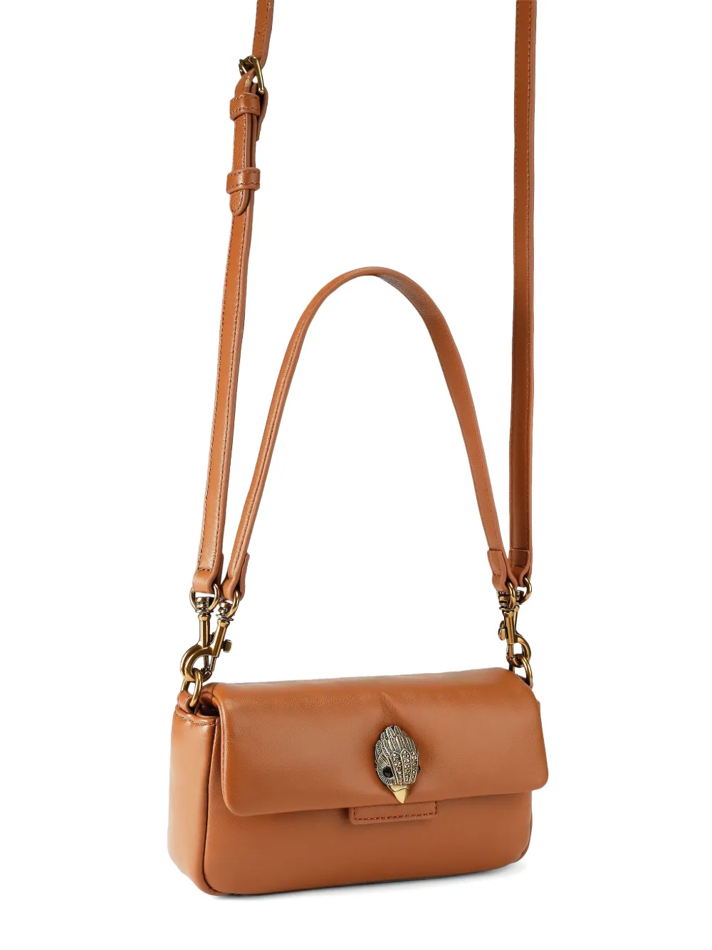  Kurt Geiger London Mini Oxford Eagle-head Leather Clutch Bag - Brown 