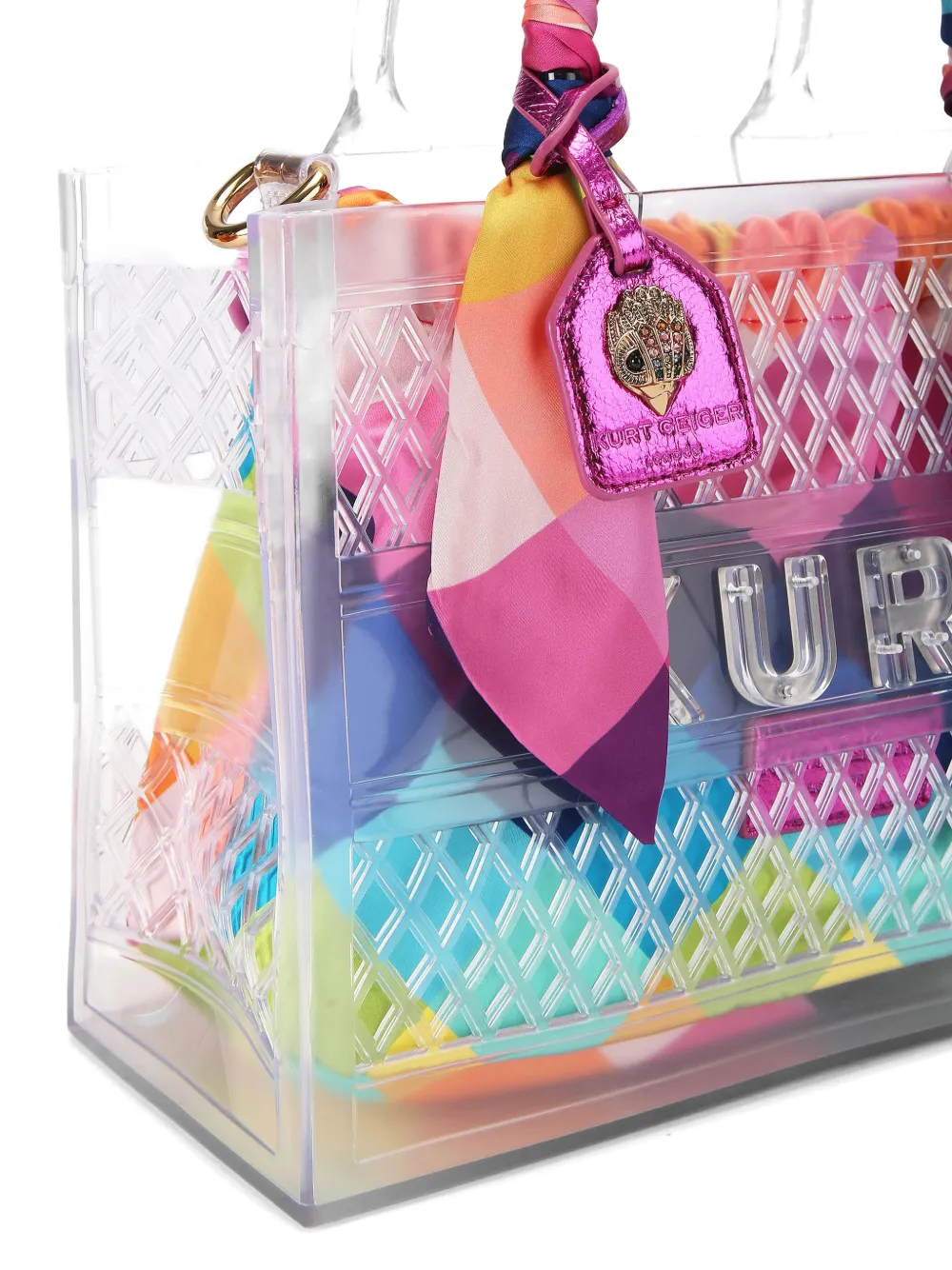 Kurt Geiger London Jelly kleine shopper met verfraaid handvat Wit
