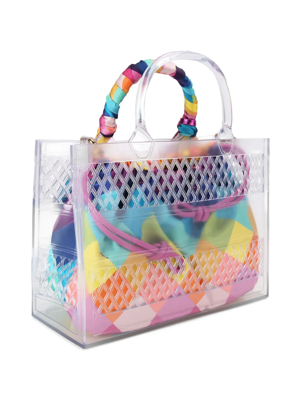 Kurt Geiger London Jelly kleine shopper met verfraaid handvat Wit