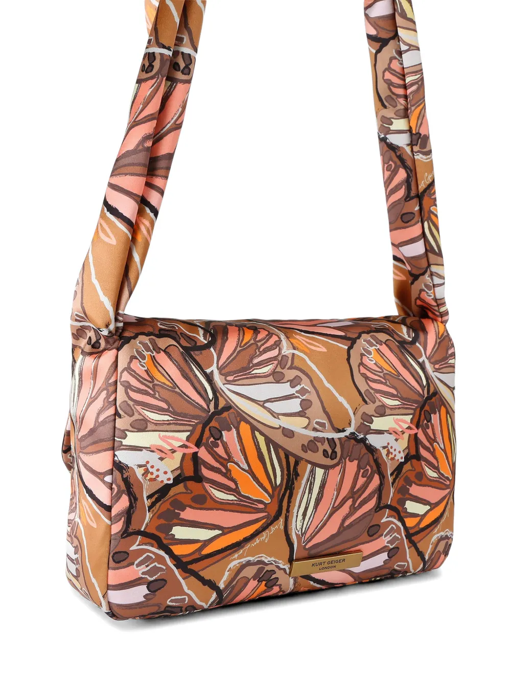 Kurt Geiger London Kensington Knot schoudertas met vlinderprint Bruin