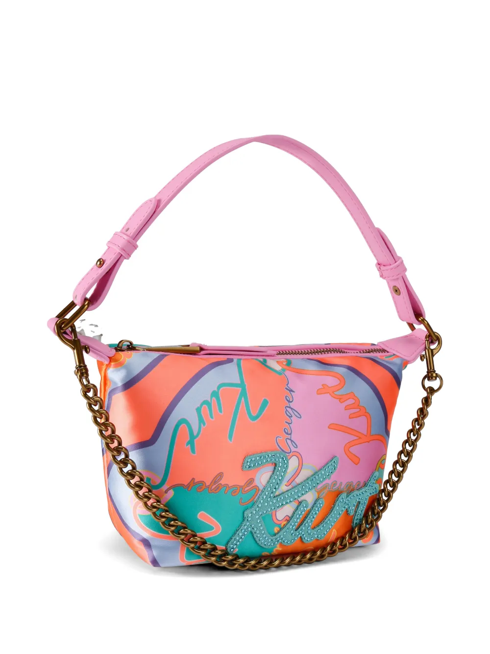  Kurt Geiger London Kurt Soft Printed Chain-strap Shoulder Bag - Pink 