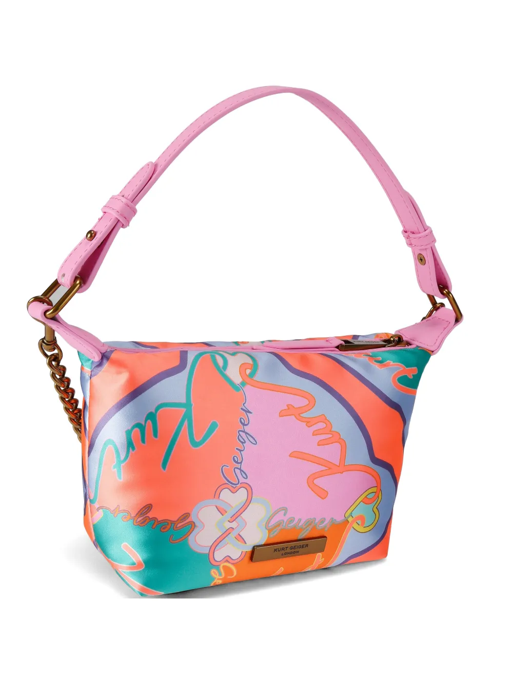  Kurt Geiger London Kurt Soft Printed Chain-strap Shoulder Bag - Pink 