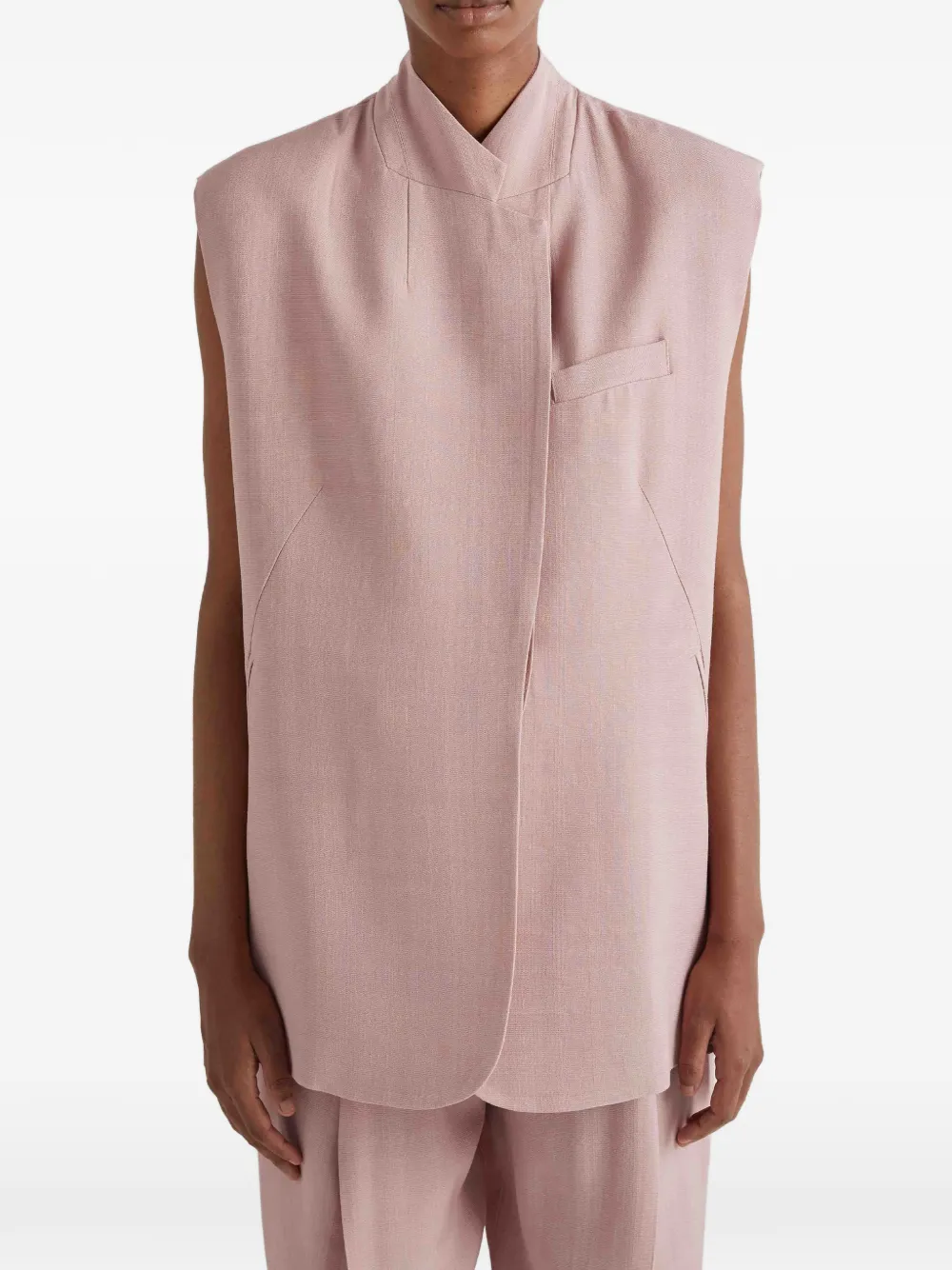MeimeiJ chest-pocket vest - Pink