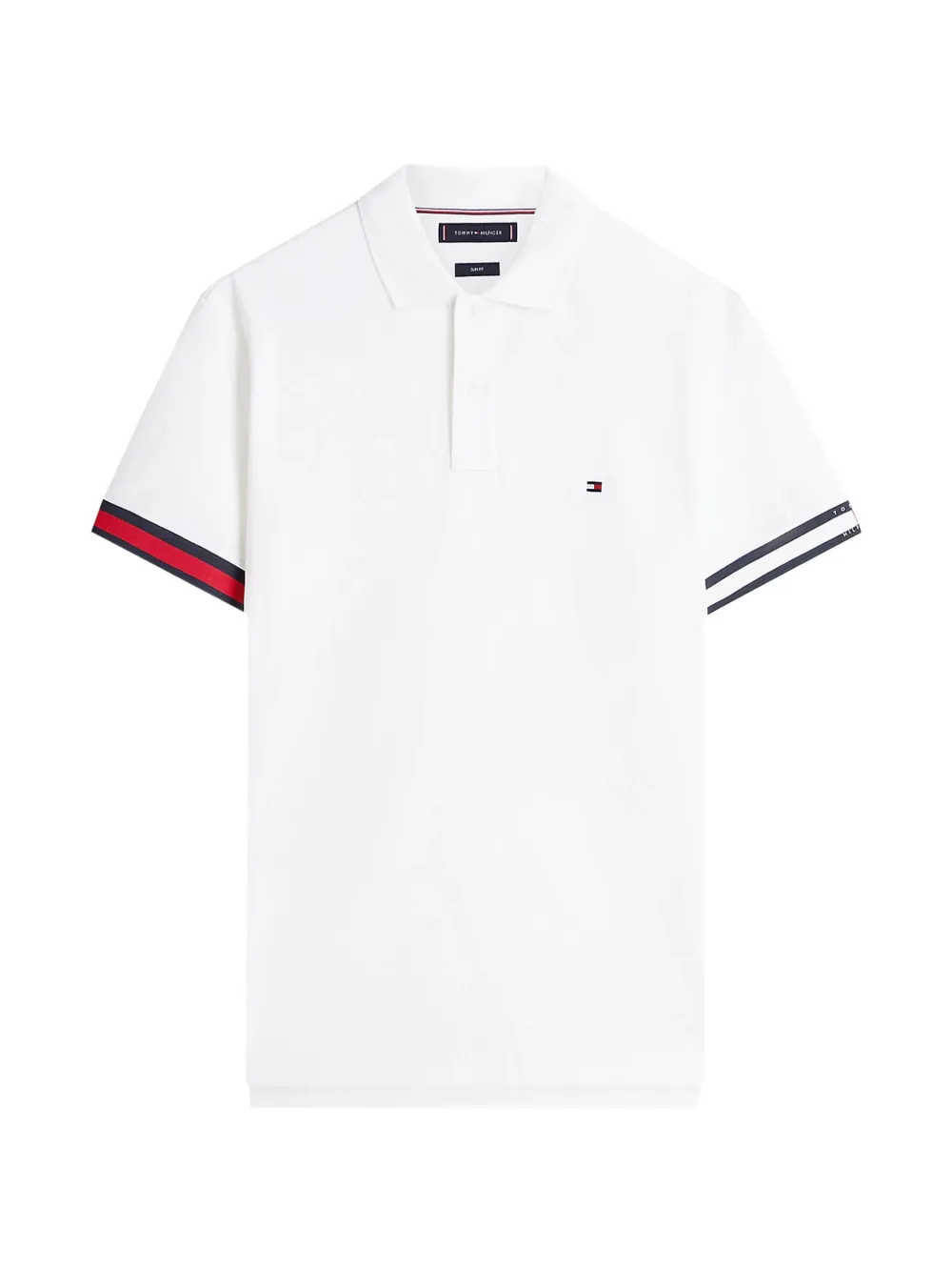 Tommy Hilfiger striped trim polo shirt - Bianco