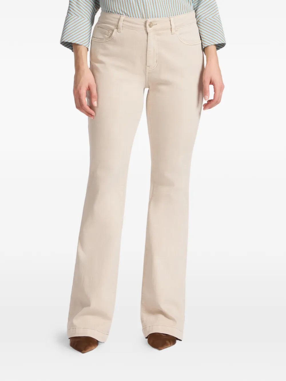  Elena Miro` Flared Trousers - Neutrals 