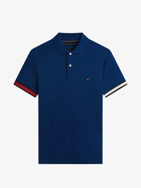 Tommy Hilfiger cuffed logo polo shirt