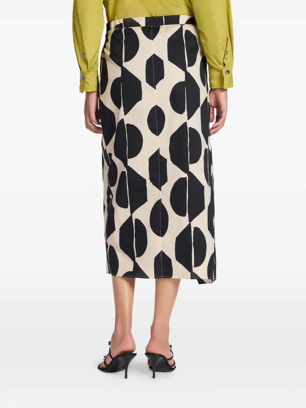  Elena Miro` Patterned Midi Skirt - Neutrals 