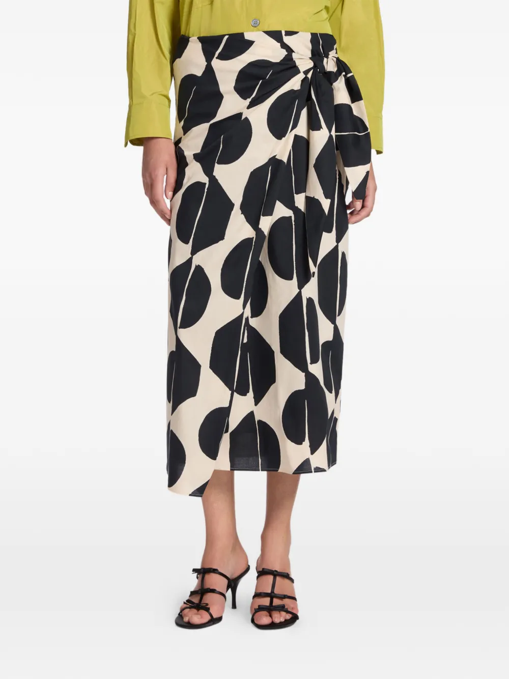  Elena Miro` Patterned Midi Skirt - Neutrals 