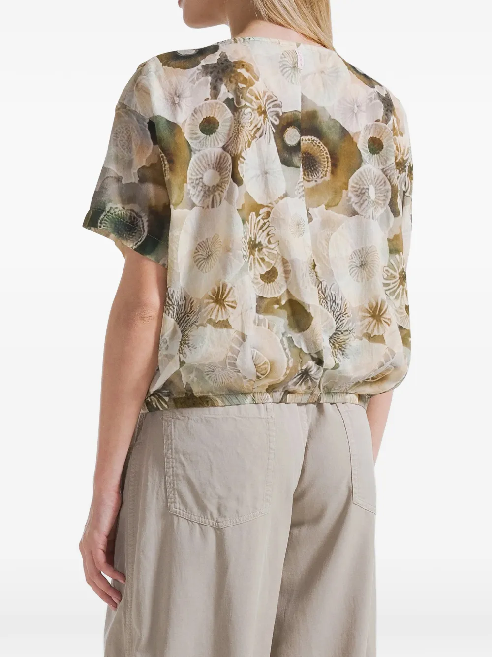  Deha Floral-print Top - Green 