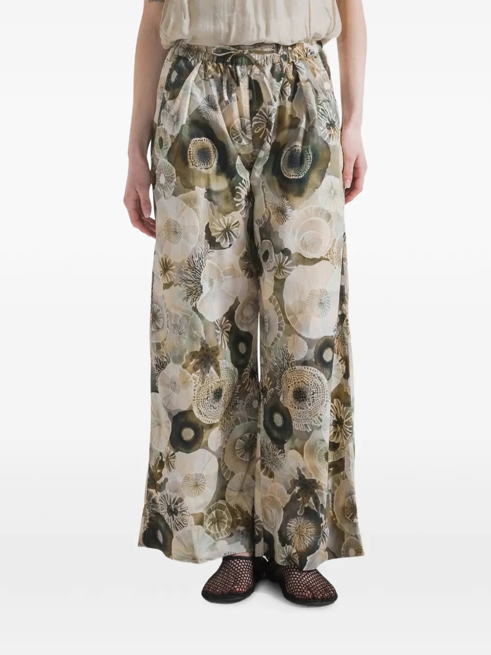  Deha Floral-print Trousers - Green 