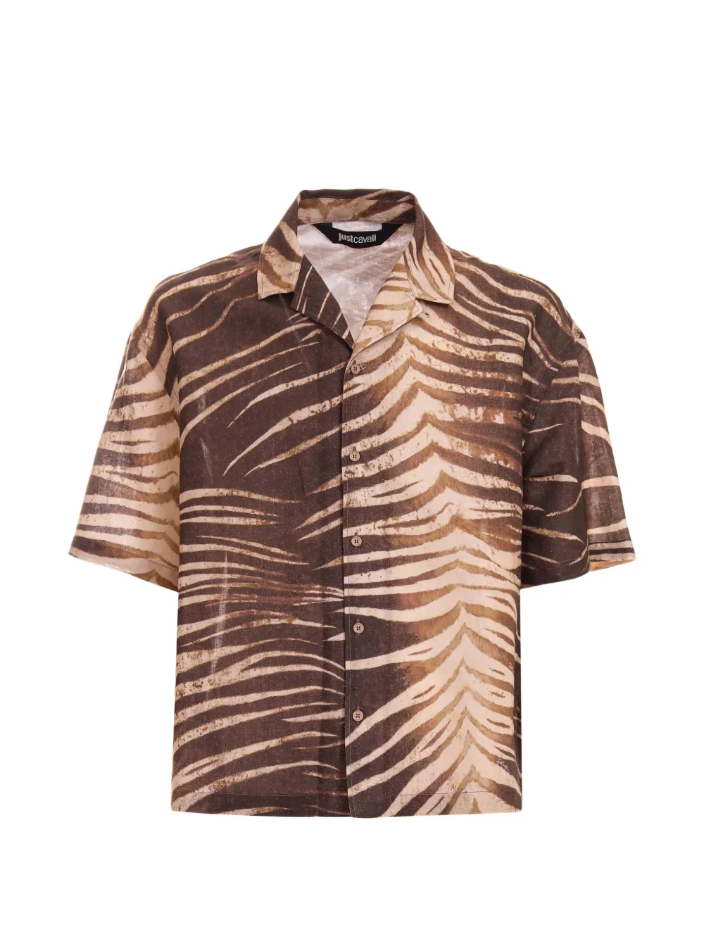 Just Cavalli Camicia con stampa Tiger - Marrone