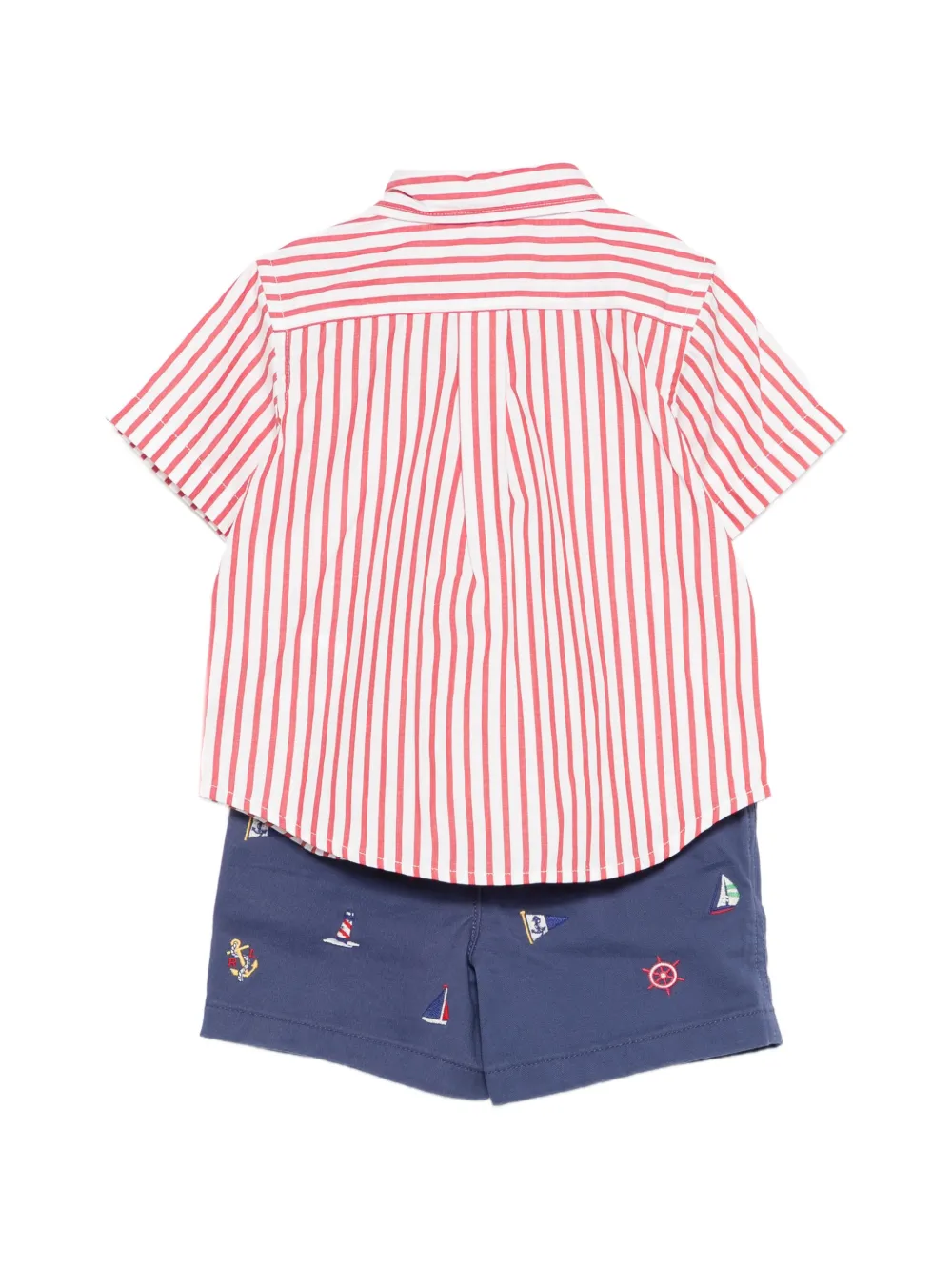 POLO RALPH LAUREN KIDS Gestreepte shorts en top Blauw