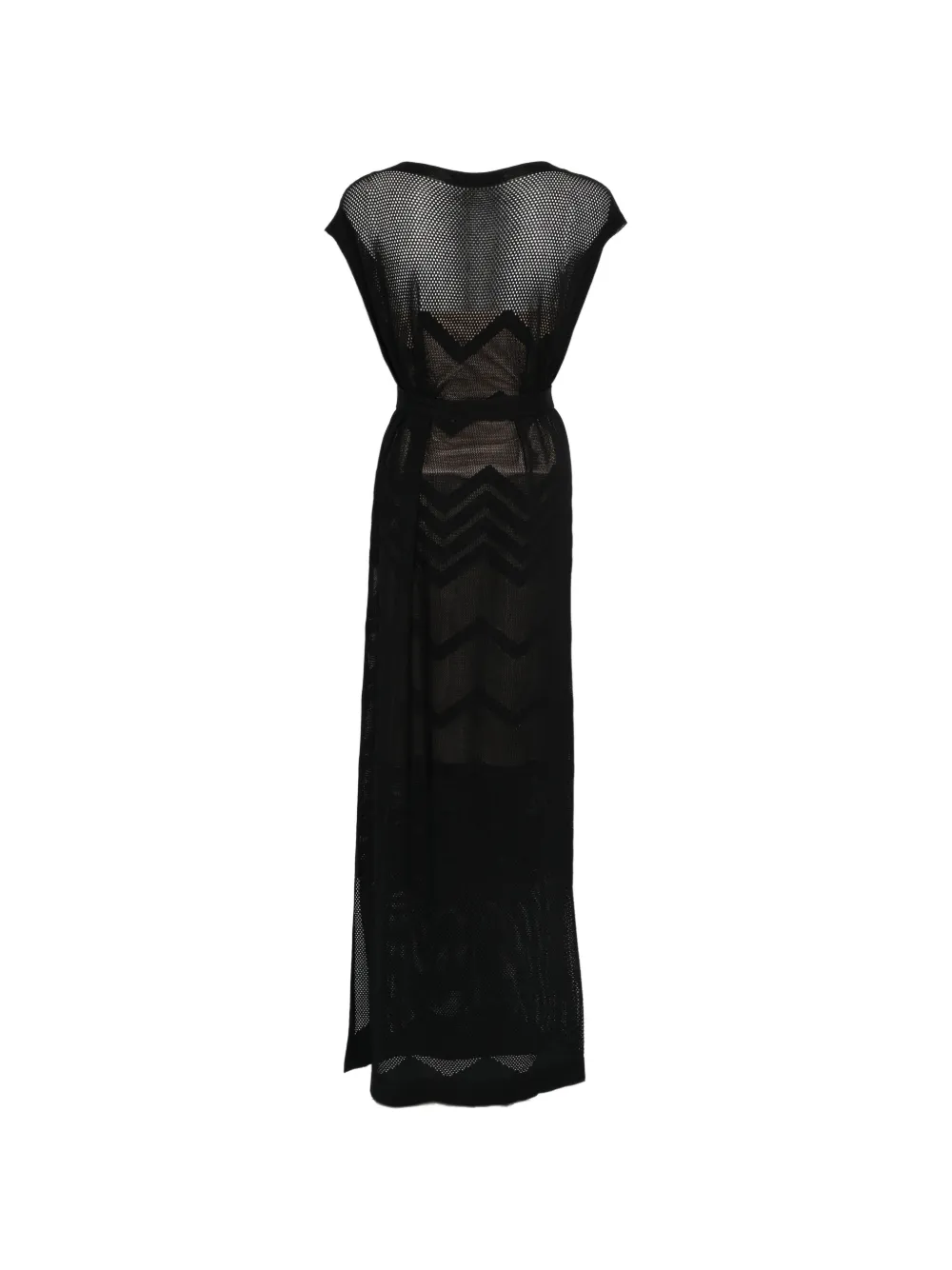  D.exterior Chevron Belted Dress - Black 