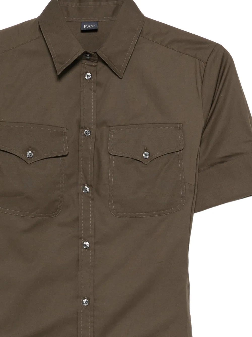  Fay Logo-embroidered Shirt - Green 