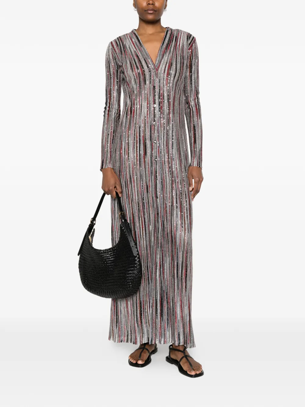  Missoni Striped V-neck Cardigan - Grey 