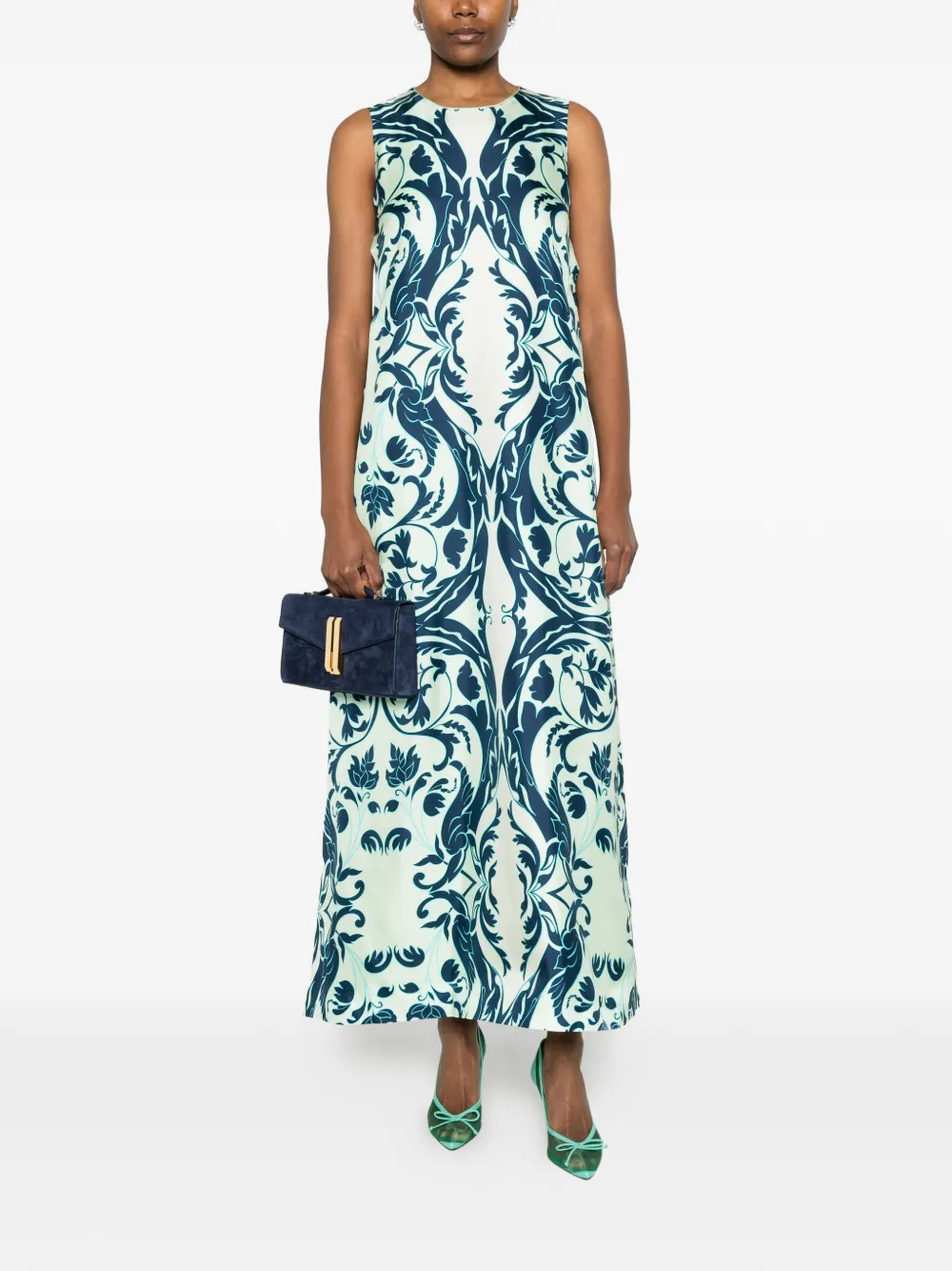  F.r.s For Restless Sleepers Floral Buttoned Maxi Dress - Green 