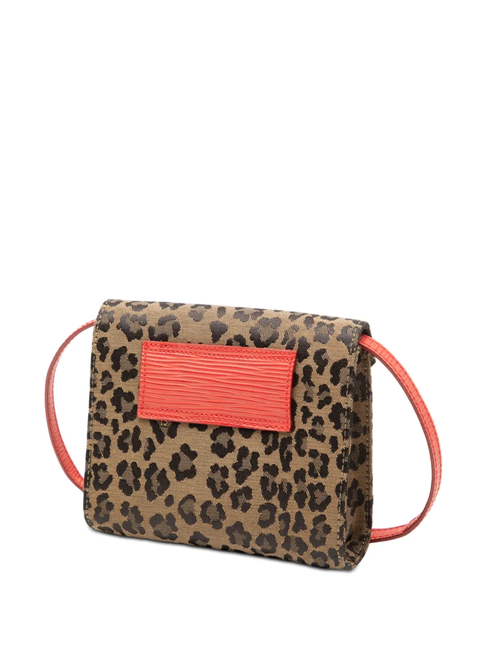 20th Century Mini Leopard Print Canvas Flap Crossbody Bag