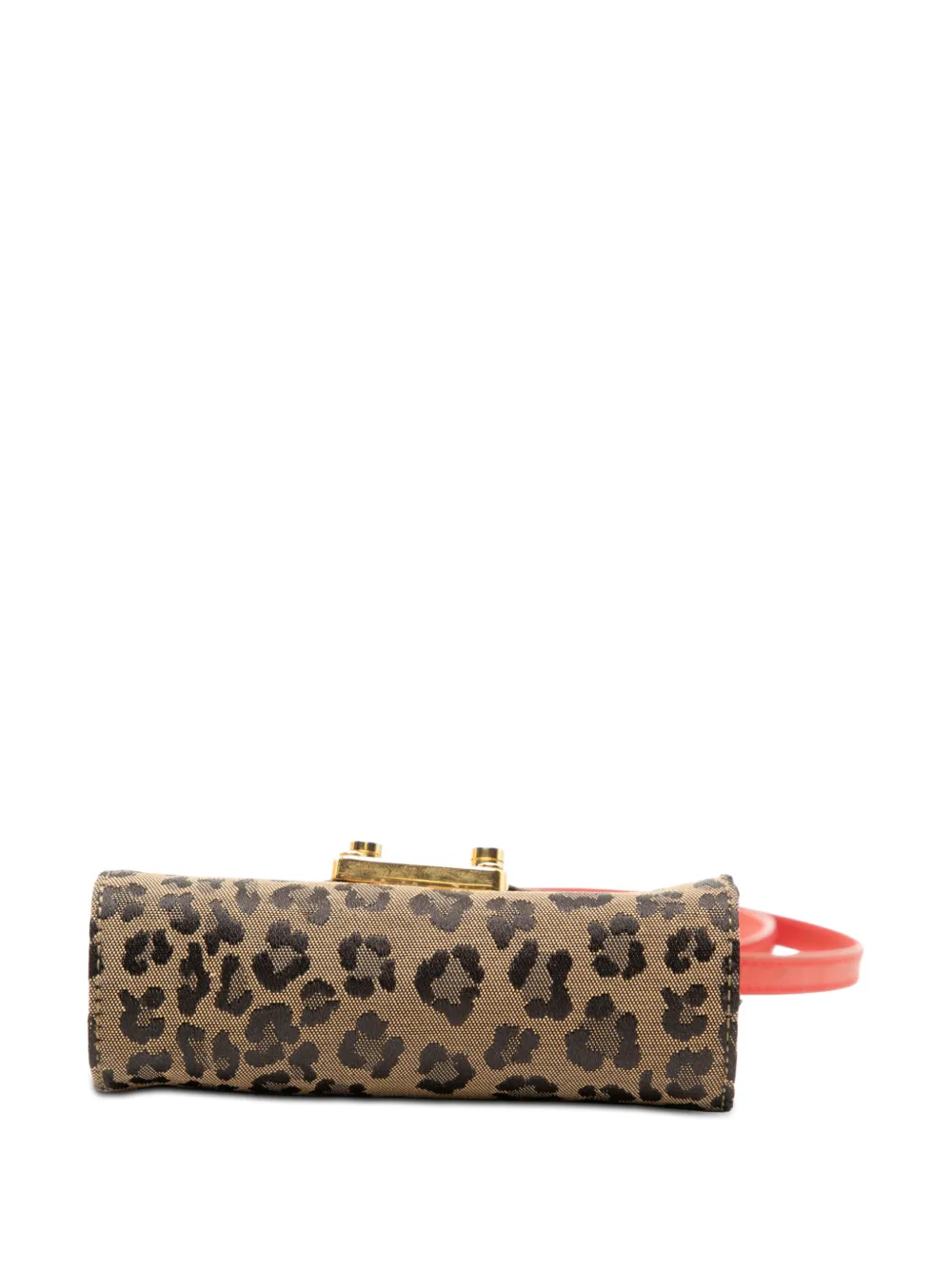 20th Century Mini Leopard Print Canvas Flap Crossbody Bag