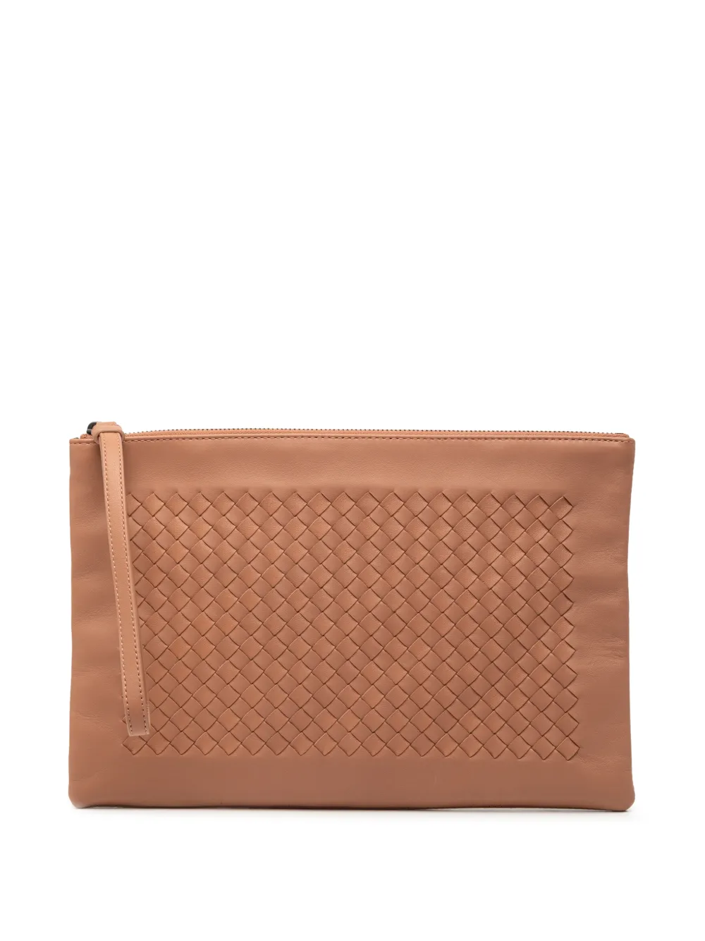 Bottega Veneta Pre-Owned 2012-2025 Nappa Intrecciato Zip Wristlet Pouch clutch bag - Marrone