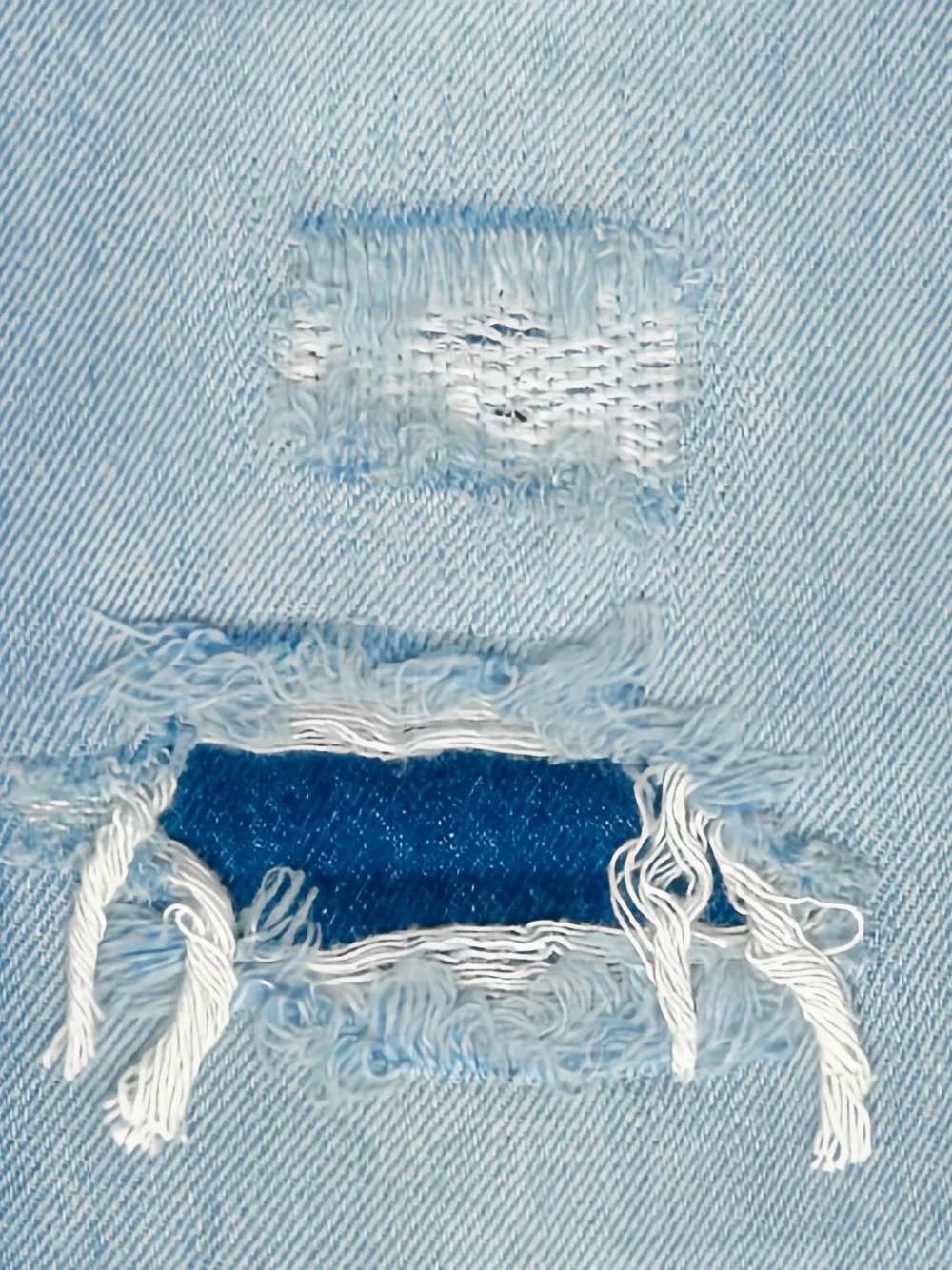  Just Cavalli Distressed Denim Shorts - Blue 