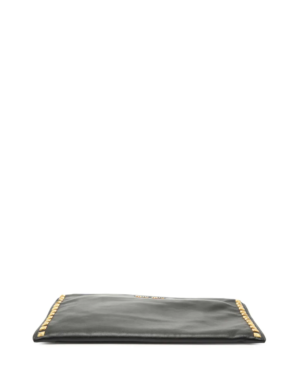 2010-2025 Studded Leather Zip Clutch Bag