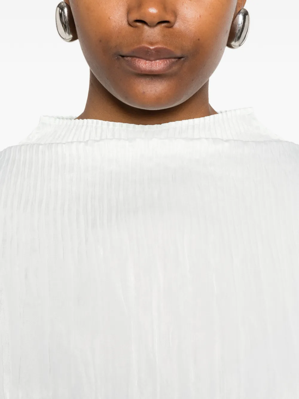 Issey Miyake Geribbelde top Groen