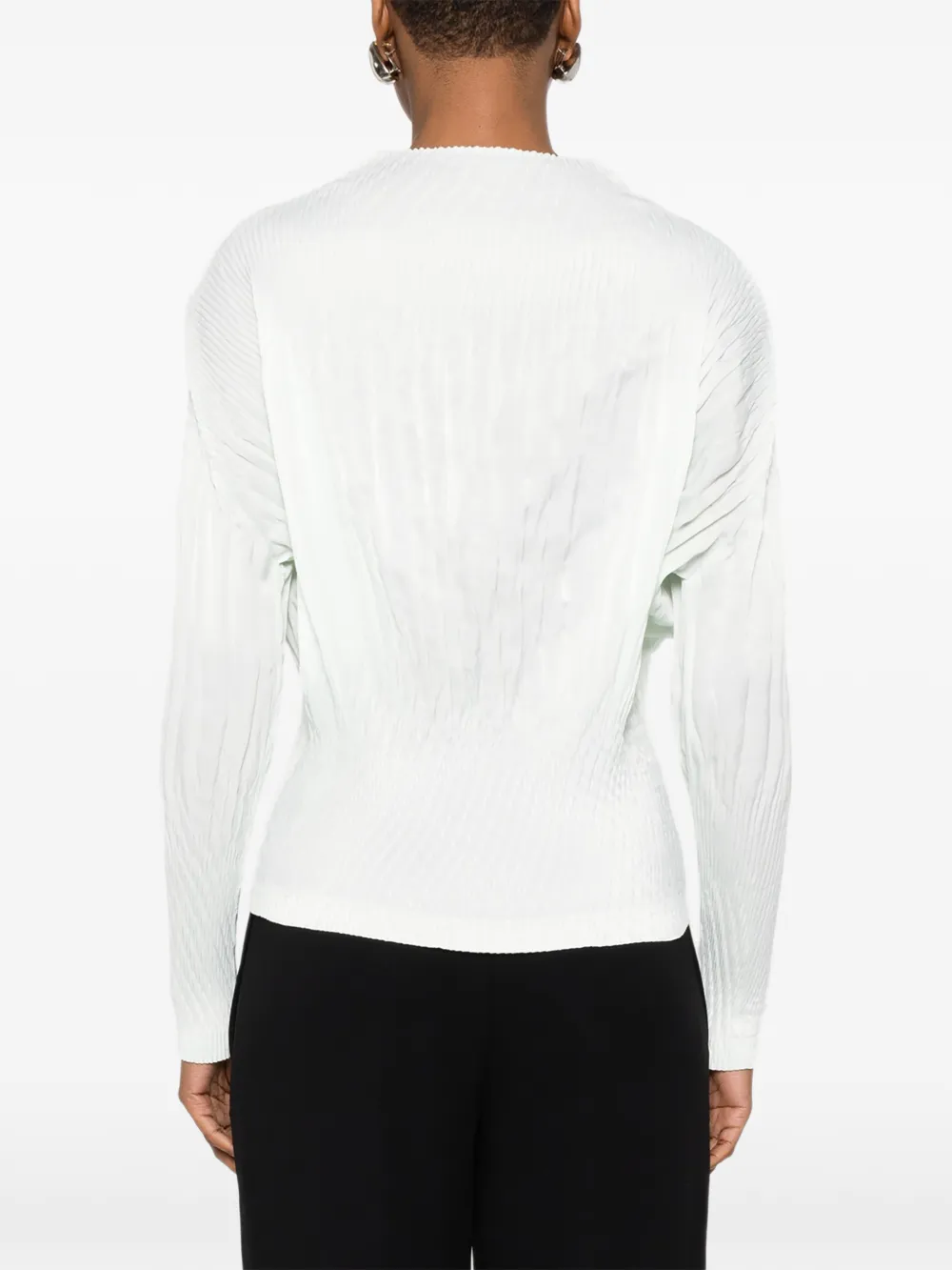 Issey Miyake Geribbelde top Groen