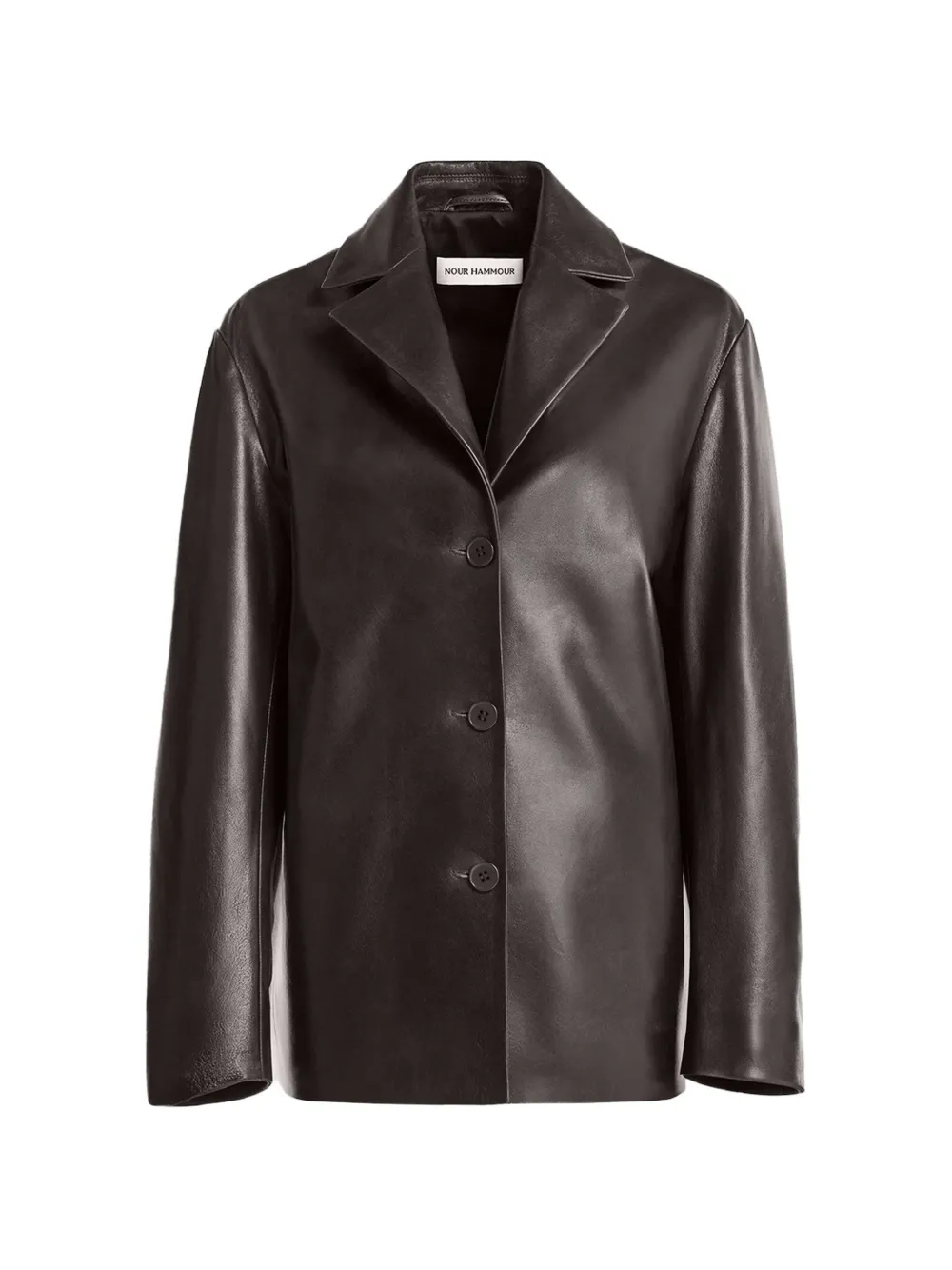 Nour Hammour Opus leather jacket - Marrone