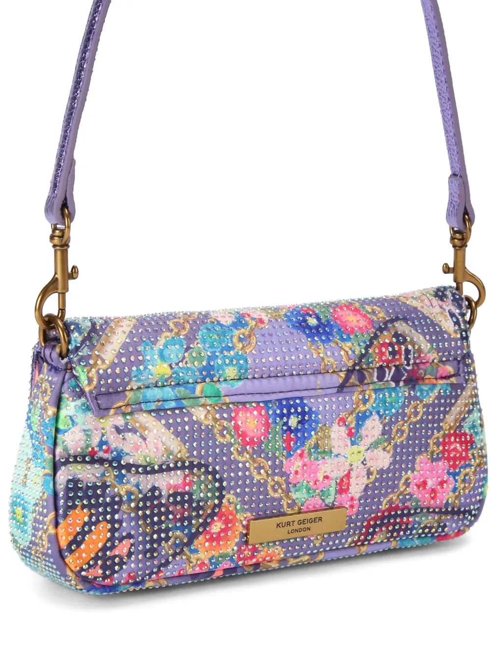 Kurt Geiger London Pickle Floral-pattern Shoulder Bag - Purple 