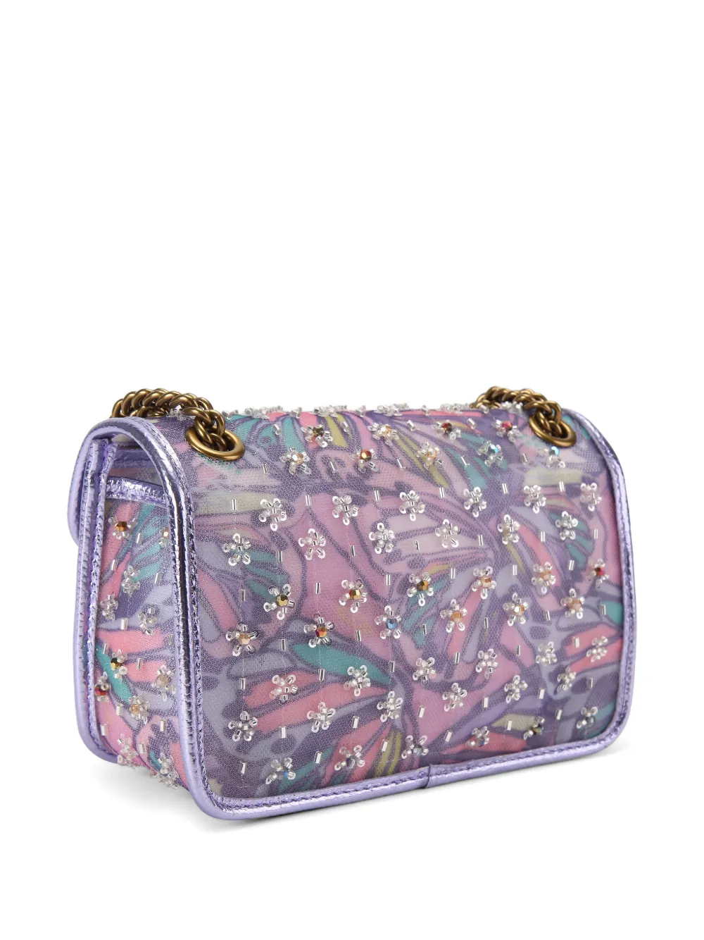 Mini Kensington Butterfly-Print Crystal-Embellishment Shoulder Bag