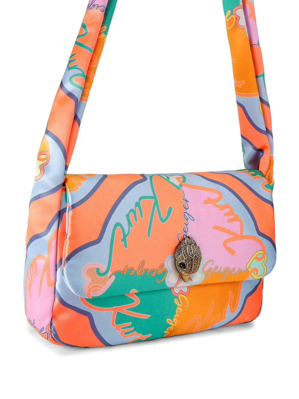  Kurt Geiger London Kensington Knot Eagle-head-embellished Shoulder Bag - Orange 