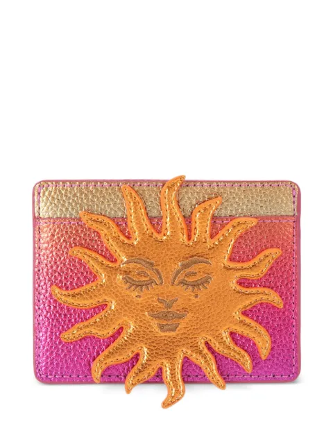 Kurt Geiger London sun-motif grain leather card holder